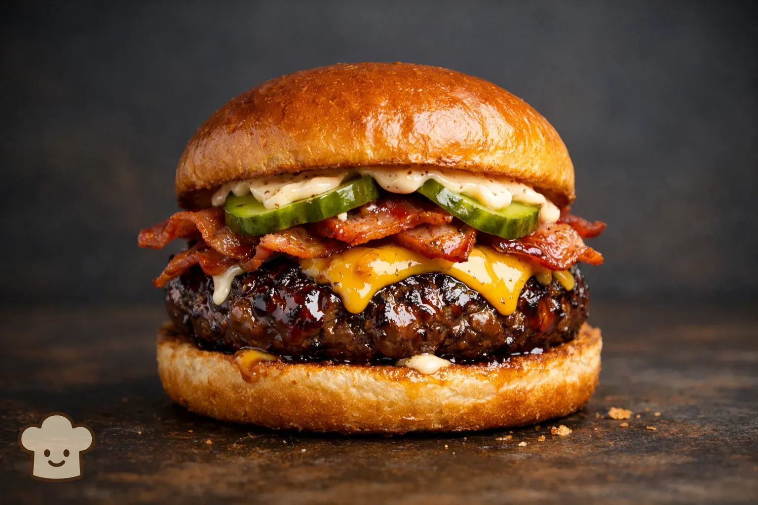Savory Maple-Dijon Burger with Cheddar and Bacon